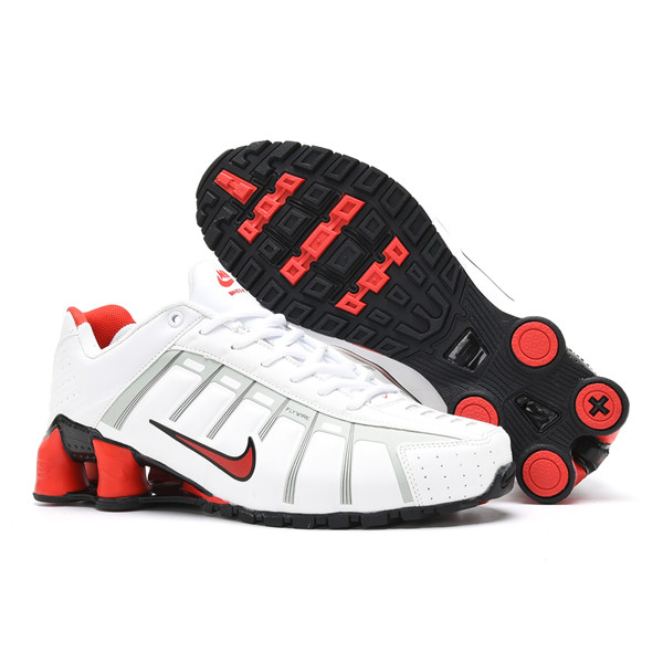 Men's Running Weapon Shox NZ Shoes White/Red 007